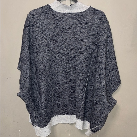 Soft Surroundings L/XL Gray Navy Blue Open Front Cardigan sweater - Picture 6 of 6